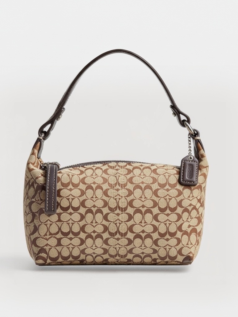 Coach Signature Canvas Shoulder Bag in Brown and Cream